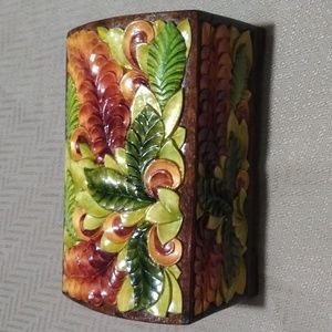 Beautiful Carved Wood Jewelry or Trinket Box